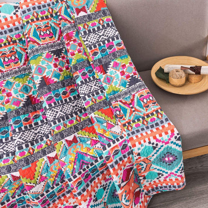 Quilted Throw Blanket for Bed Couch Sofa, Boundless Universe Pattern