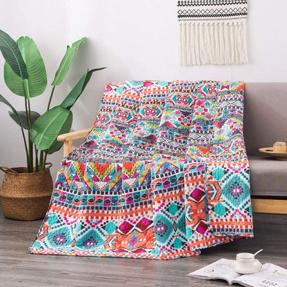 Quilted Throw Blanket for Bed Couch Sofa, Boundless Universe Pattern