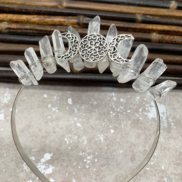Tiara de cristal transparent Tiara Zeita Lunii Tiara sirena Diadema nunta 