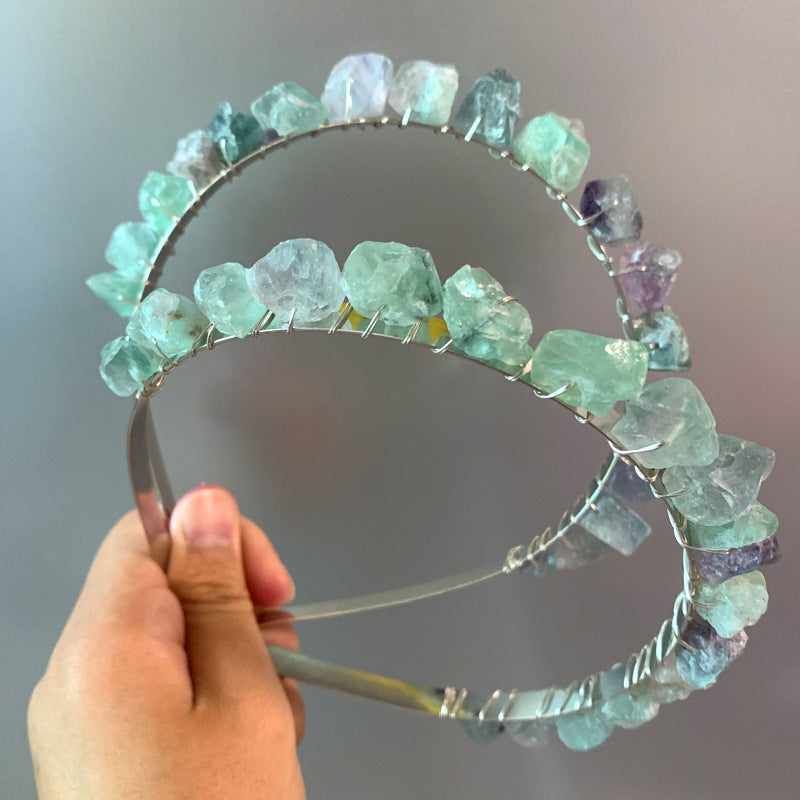 Raw Quartz Tiara Amethyst Hair Ornament Crystal Mermaid Tiara
