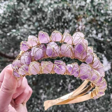 Banda pentru cap cu cuarț roz Crystal Mermaid Tiara Princess Bandita pentru cap 