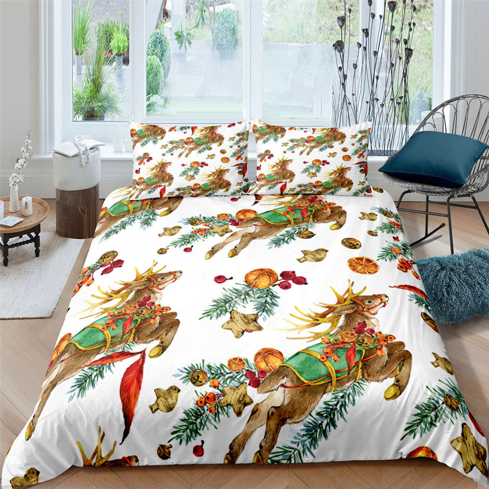 Christmas Quilt Cover,Bedspread Sets,3 Piece Bedding Set