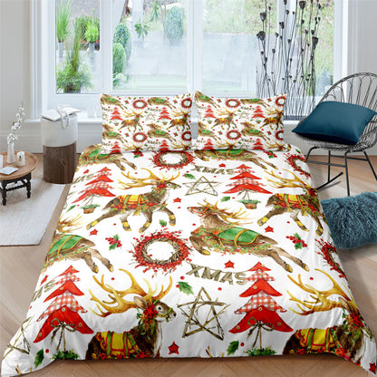 Christmas Quilt Cover,Bedspread Sets,3 Piece Bedding Set