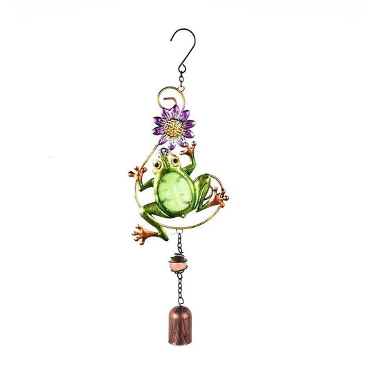 Frog Stained Glass Wind Chimes Suncatcher Garden Porch Decoration