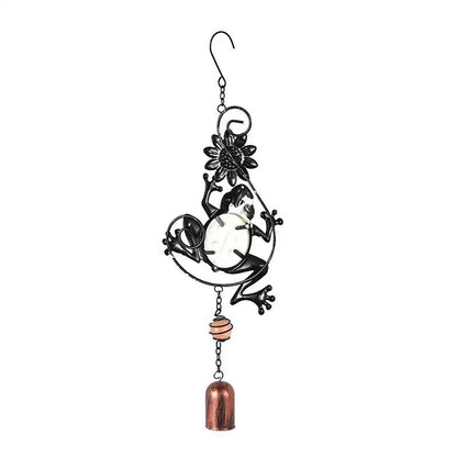 Frog Stained Glass Wind Chimes Suncatcher Garden Porch Decoration
