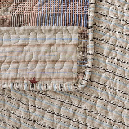 Christmas Bedspread Quilt Set Luxurious Coverlet Lightweight Bedcover Warm Bedding Set, Khaki