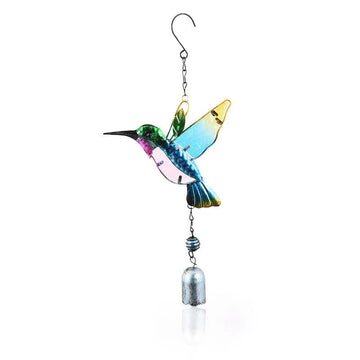 Clopoței de vânt pictat din sticlă colibri Suncatcher Decor pentru grădină