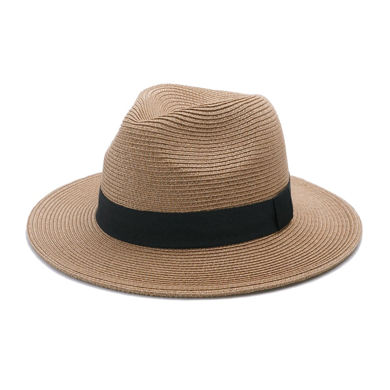 UPF50+ Women's Straw Hat Wide Brim Panama Hat For Summer Vacation Beach