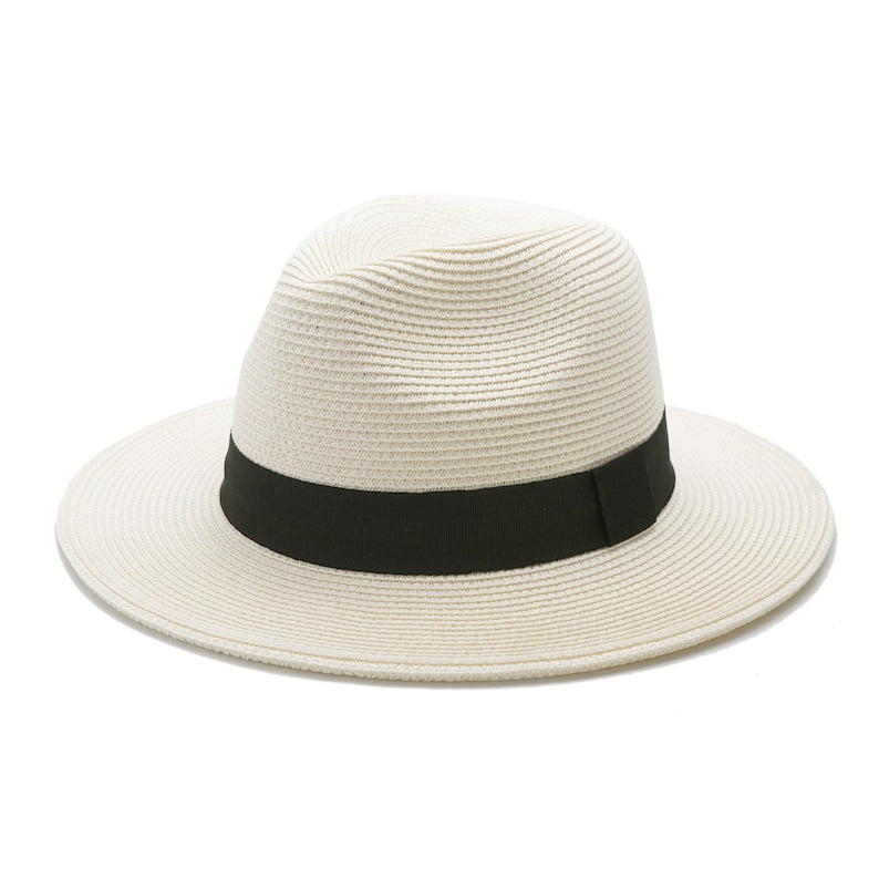 UPF50+ Women's Straw Hat Wide Brim Panama Hat For Summer Vacation Beach