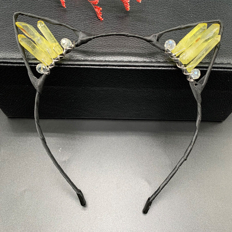 Crystal Hair Hoop Halloween Cat Ears Hair Accessories