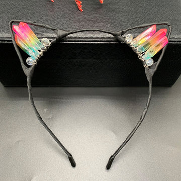 Cerc de păr de cristal Urechi de pisică de Halloween Accesorii pentru păr