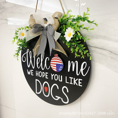 Christmas Welcome Wooden Sign Home Decoration Hanging Ornament