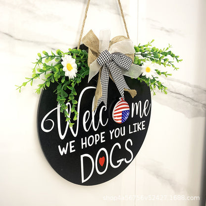 Christmas Welcome Wooden Sign Home Decoration Hanging Ornament