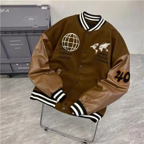 Varsity Jacket Vintage Graphic Baseball Jacket Unisex Coats Streetwear
