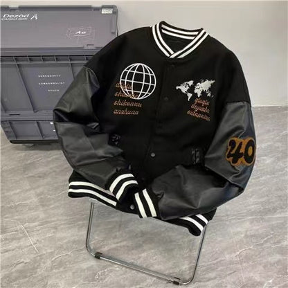 Varsity Jacket Vintage Graphic Baseball Jacket Unisex Coats Streetwear