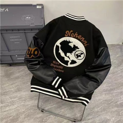 Varsity Jacket Vintage Graphic Baseball Jacket Unisex Coats Streetwear