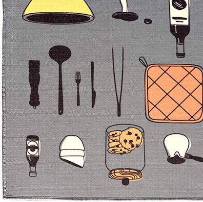 Grey Kitchen Design Non-Skid Backing Mat for Doorway Bathroom Runner Rug Set