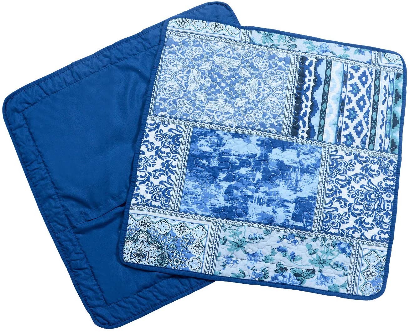 Cotton Quilted Throw Pillow Covers Bed Shams 2-Pieces