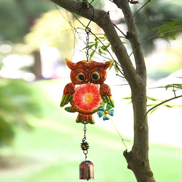 Clopoței de vânt Owl Clopoței de vânt muzical pentru grădină, terasă, curte
