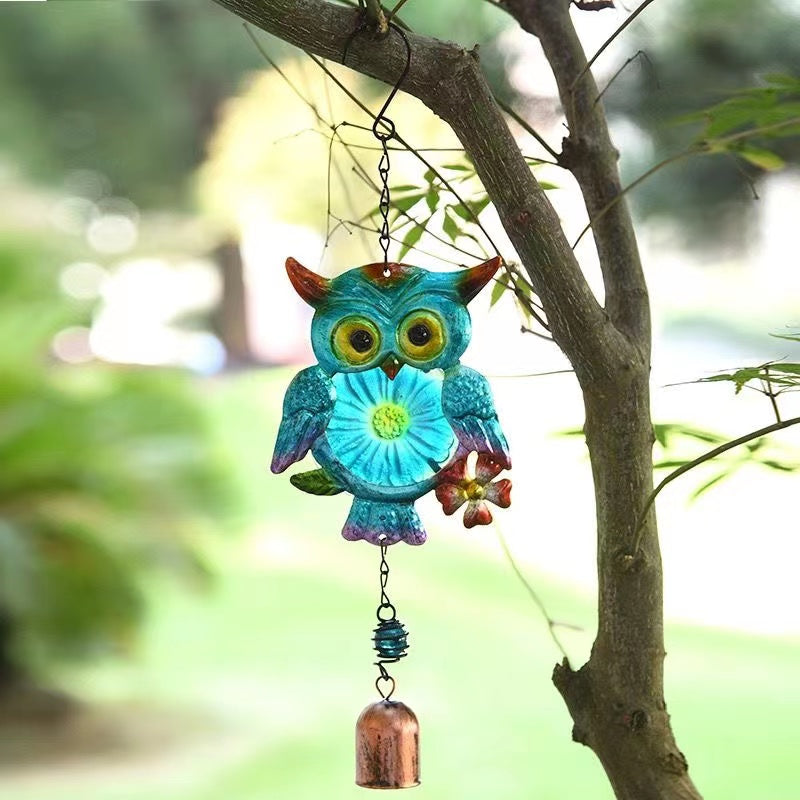 Clopoței de vânt Owl Clopoței de vânt muzical pentru grădină, terasă, curte
