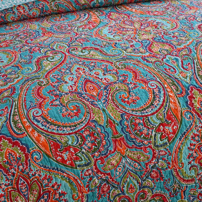 European Gorgeous Floral Pattern,Cotton Queen Size Bedspread Quilt Sets, Reversible Patchwork Coverlet Set