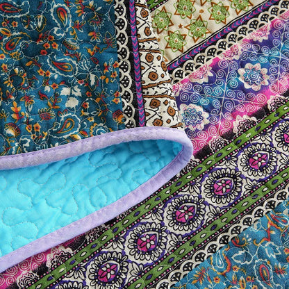 Cotton Quilted Throw Blanket for Bed Couch Sofa, 60X78 Inch, 5 Patterns