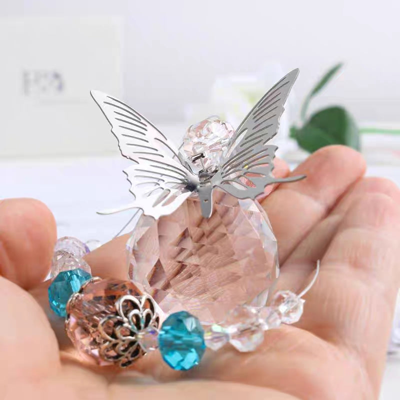 Butterfly Crystal Ball Prism Rainbow Maker Hanging Suncatcher Home Decoration