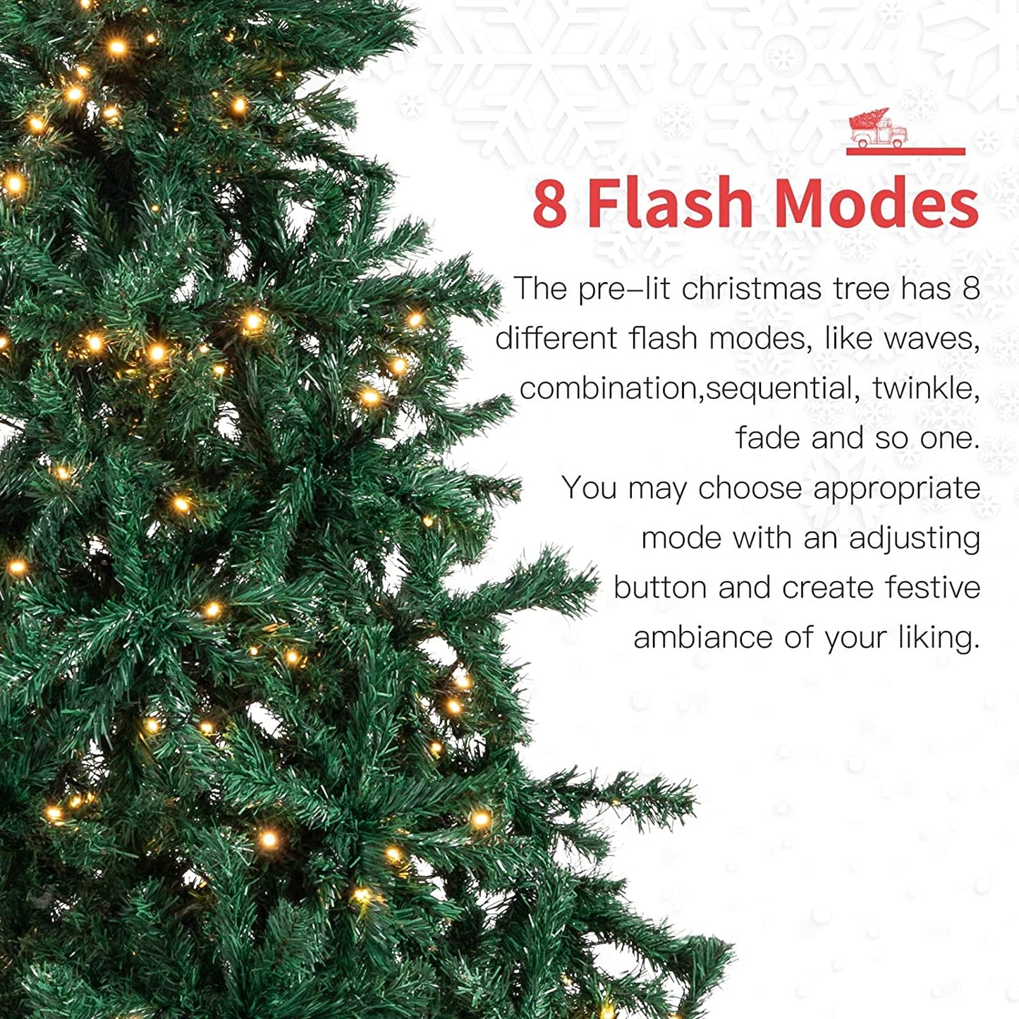Artificial Christmas Tree with 400 UL-Certified Warm White Fairy LED Lights, 6ft