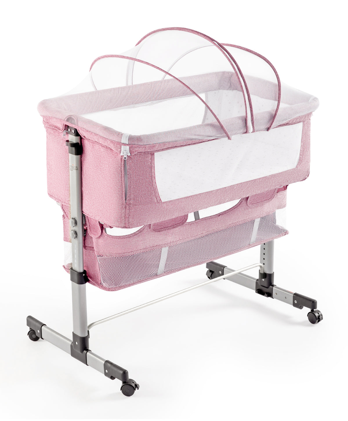 Bedside Sleeper Bedside Crib,Adjustable Pink Baby Bassinet