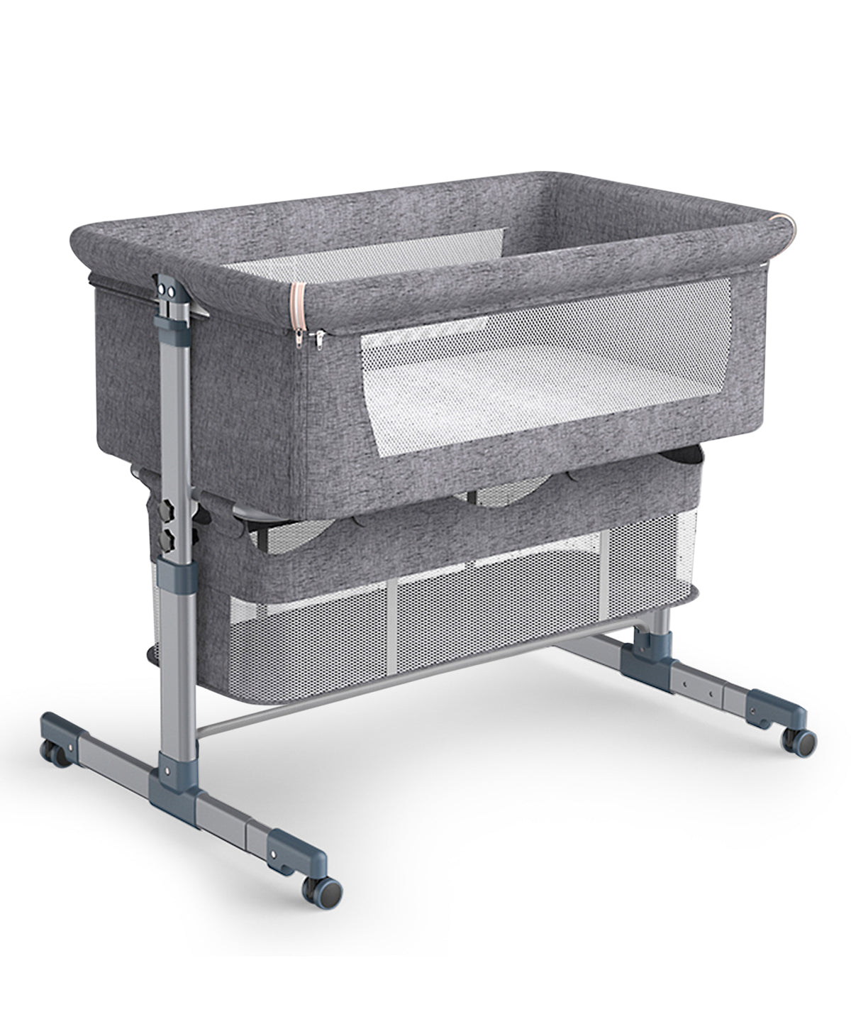 Bedside Sleeper Bedside Crib, Adjustable Portable Baby Bassinet, Grey